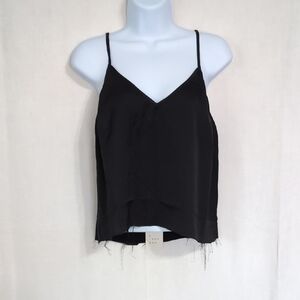 A New Day Black Cropped Cami Raw Hem Size Medium NWT